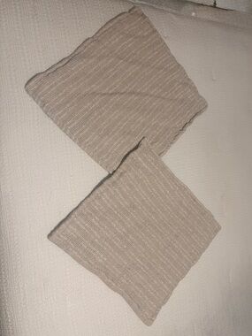 Aphorism Neutral Woven Textured Pillow Cover in Cream 20x20